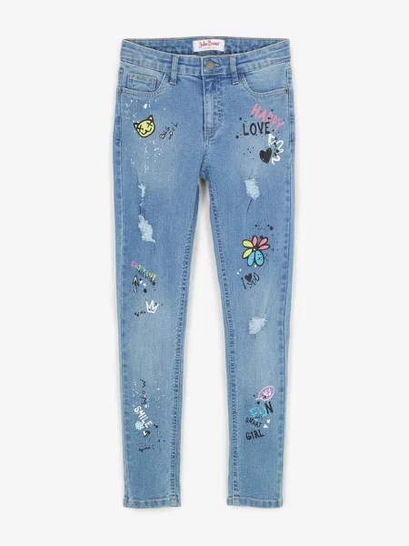 Dżinsy skinny mid waist niebieskie