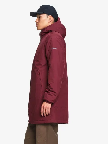 AIGLE Přechodová parka RAINPACK WARM bordó
