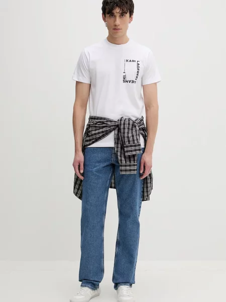 Karl Lagerfeld Jeans tričko pánske biela