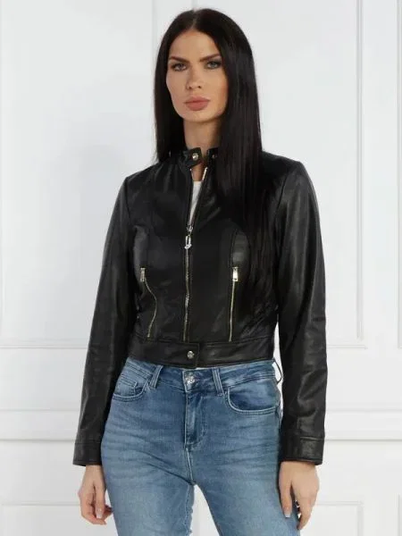 Liu Jo De piele geacă | Cropped Fit negru