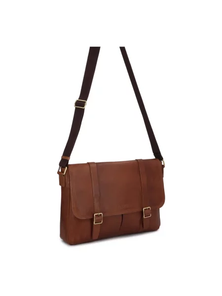 Torba crossbody Kazar skórzana brązowa