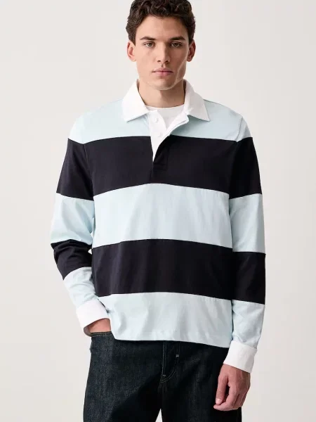 Tricou cu mânecă lungă Rag & Bone albastru