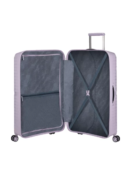 Lniana walizka American Tourister fioletowa