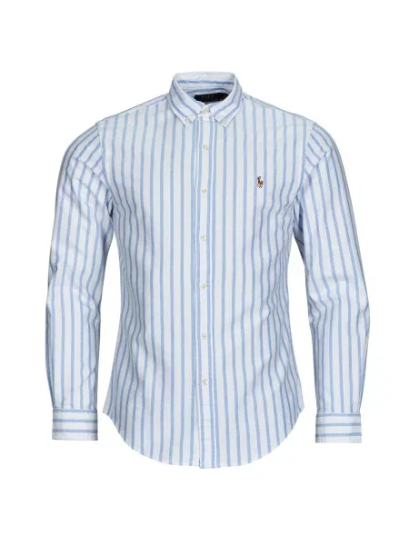 Srajca Polo Ralph Lauren z dolgimi rokavi keper modra