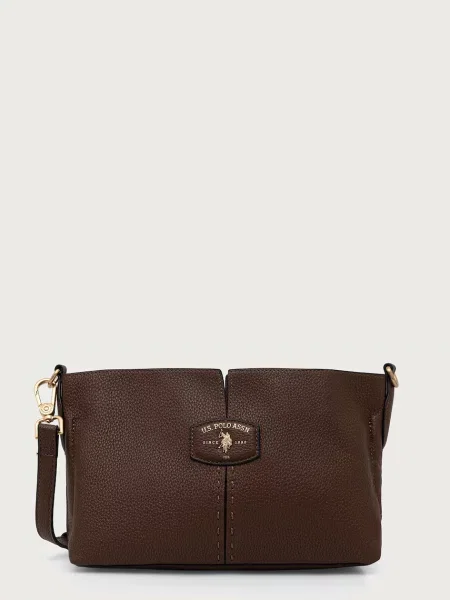 U.S. Polo Assn. geantă crossbody pentru femei cu imitație de piele CHESTNUT maro