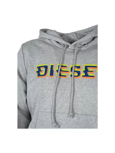 Bluza z kapturem Diesel z kapturem szara