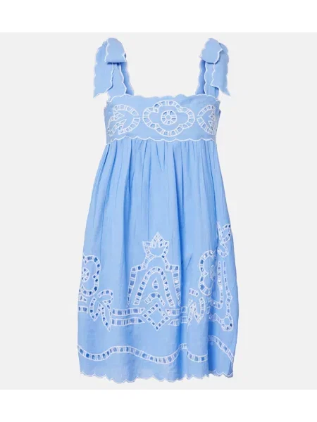 Rochie Juliet Dunn cu broderie albastru