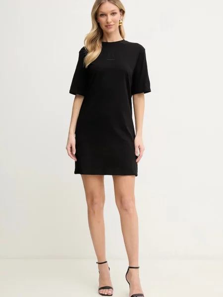 Armani Exchange rochie din mini drept negru