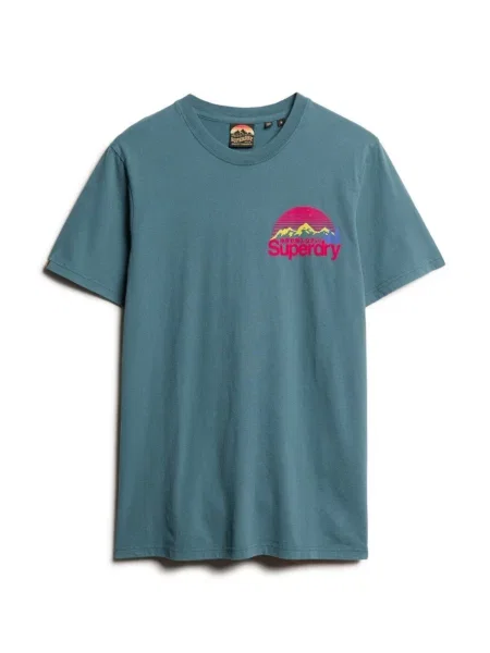 Superdry & Co Majica svetlo / svetlo rumena / fuksija modra