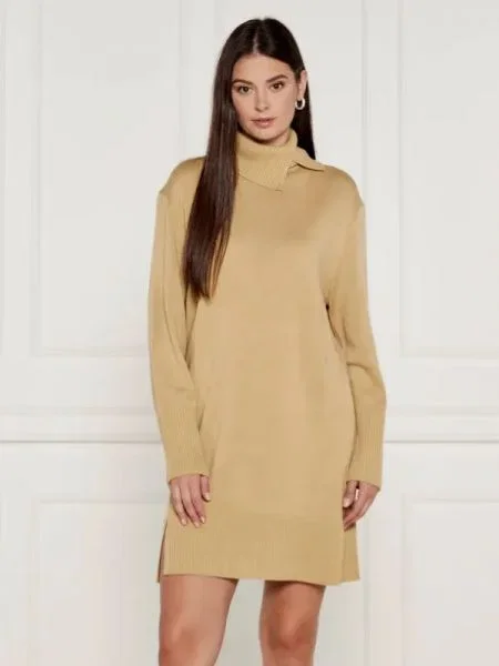 BOSS ORANGE De lână rochie Feringata portocaliu
