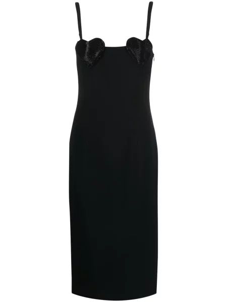 Rochie midi Blumarine cu motiv cu inimi până la genunchi de costum negru