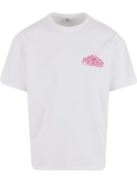 Mister Tee Tricou Paradise Land maro / galben / roz alb