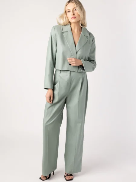 Laurella Pantaloni cutați mentă verde