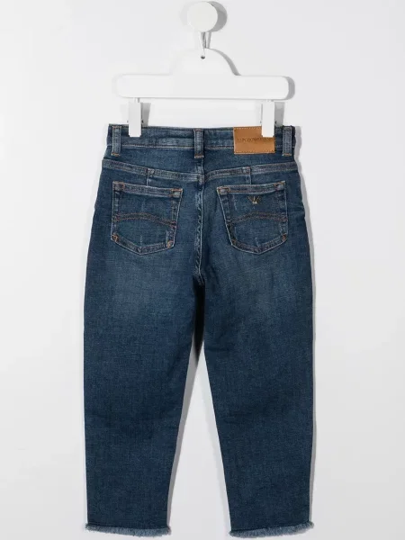 Jeansy straight leg dziecięce Emporio Armani niebieskie