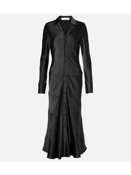 Rochie midi Proenza Schouler din satin până la genunchi de costum negru