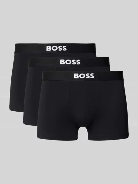 Obcisłe bokserki z elastycznym paskiem z logo w zestawie 3 szt. Boss czarne