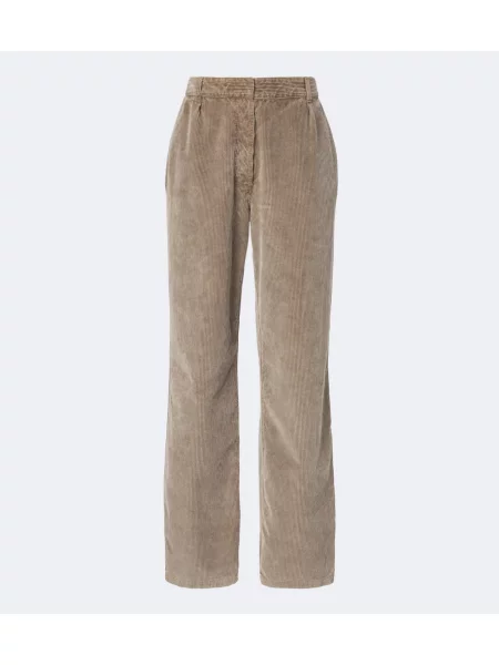 Pantaloni The Row de catifea cord bej