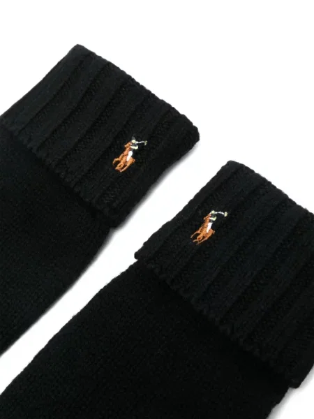 Вълнена карирана шапка Polo Ralph Lauren закърпени черно
