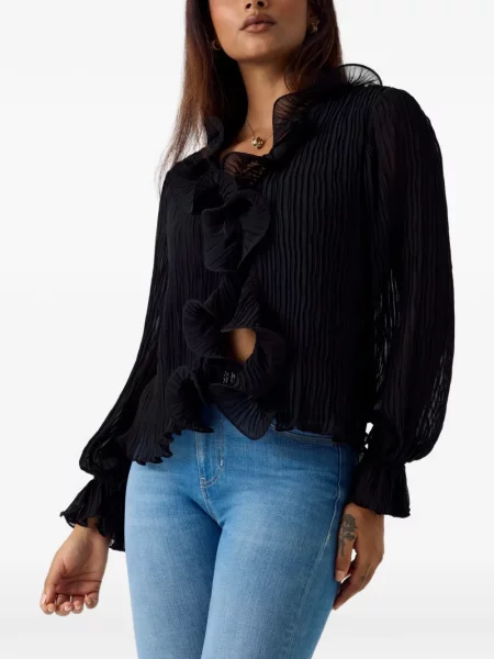 Bluză Guess din șifon negru