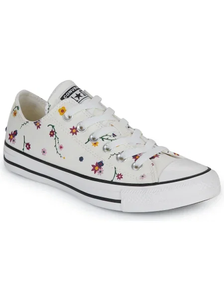 Pantofi Converse cu model floral alb