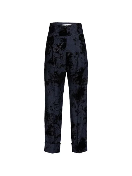 Pantaloni Silvia Tcherassi de catifea albastru
