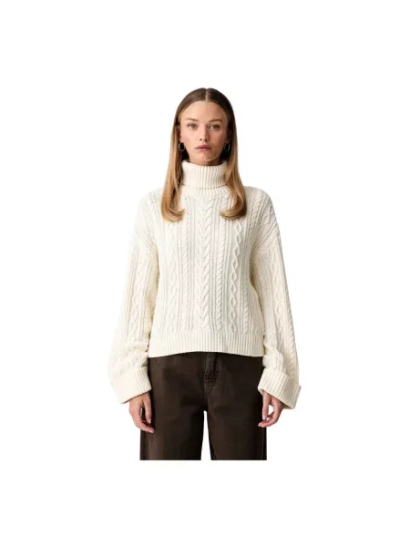 Sweter z golfem Guess beżowy