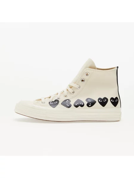 Sneakers Converse x Comme des Garcons PLAY Chuck 70 Hi Multi Heart Milk/ Black/ Egret EUR negru