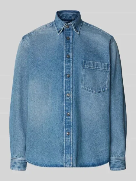 Kurtka jeansowa o kroju regular fit z czystej bawełny model LAMBEY BO FLEAK' Boss Orange niebieska
