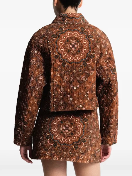 Geacă Cara Cara cu imagine cu model paisley maro