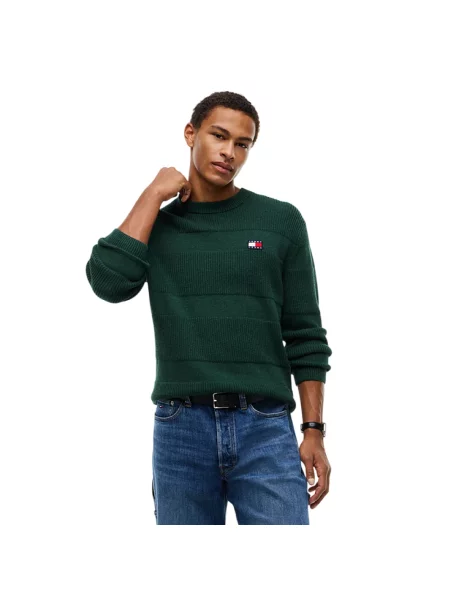 Sweter Tommy Jeans z paskiem zielony