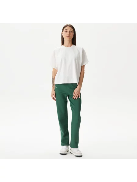 Lacoste Spodnie Dresowe Straight Fit zielone