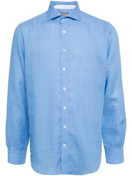 Lněná košile N.peal modrá