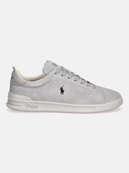 Polo Ralph Lauren Hrt Crt Rib sneakers din piele întoarsă gri