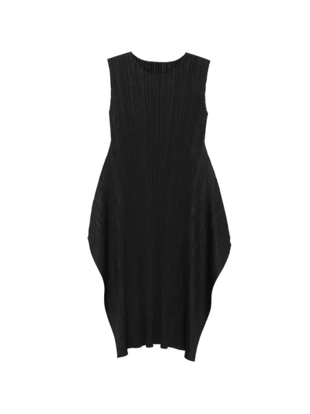 Rochie midi Pleats Please Issey Miyake fără mâneci negru