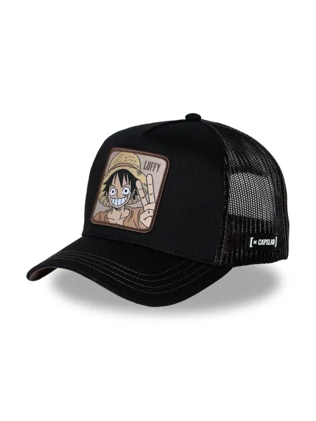 Capslab czapka z daszkiem trucker z bawełną x Onepiece czarna