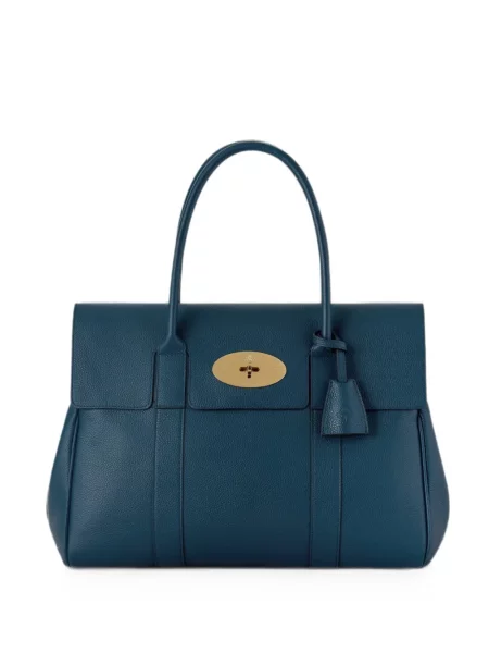 Geantă shopper Mulberry din piele albastru