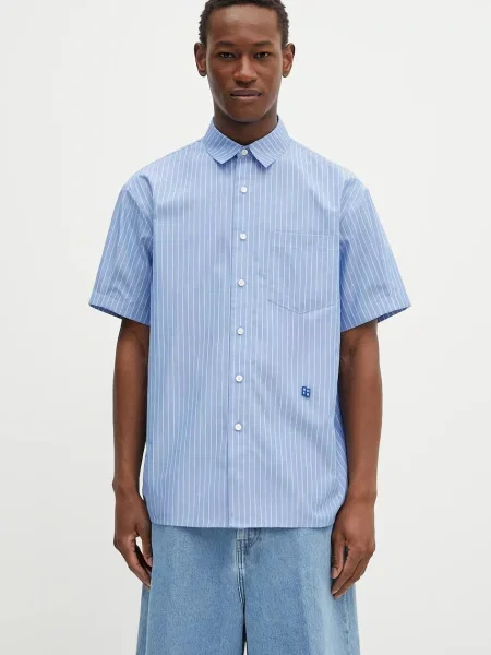 Košile Ader Error Apparel-Top relaxed s klasickým límcem modrá