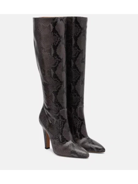 Кожени ботуши Paris Texas сиво