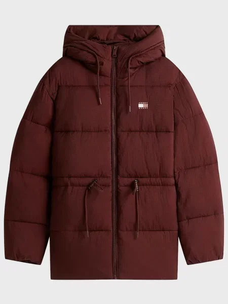 Джинсовая куртка Tommy Jeans с капюшоном коричневая