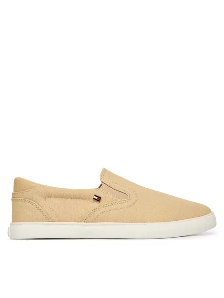 Tommy Hilfiger Tenis superge Th Low Profile Slip On bež