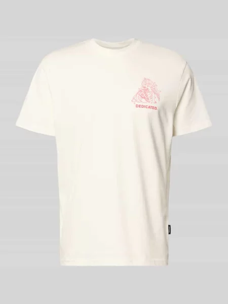 T-shirt z nadrukiem z logo Dedicated biała