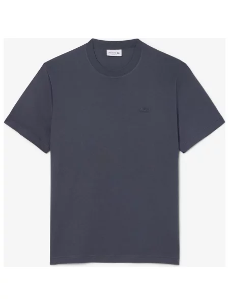 Koszulka Lacoste Embroidered Signature granatowa S niebieska