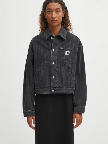 Carhartt WIP geacă jeans W Rylan de tranzitie oversize negru