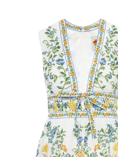 Rochie mini Farm Rio cu model floral cu imagine alb