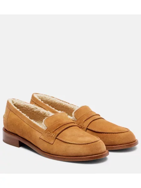 Pantofi loafer Paris Texas din piele de căprioară bej