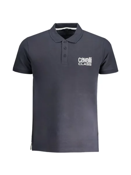 Tricou polo Cavalli Class cu broderie albastru
