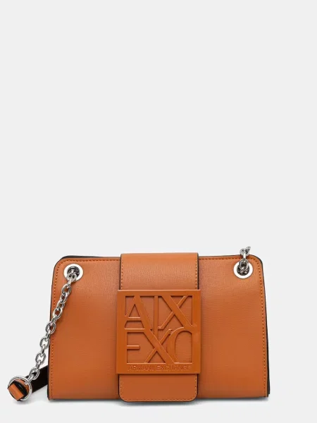 Armani Exchange listonoszka z imitacji skóry pomarańczowa