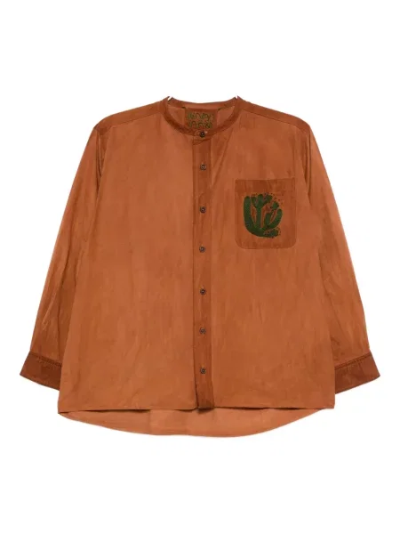 Cămașă Kinyan Lam cu broderie maro