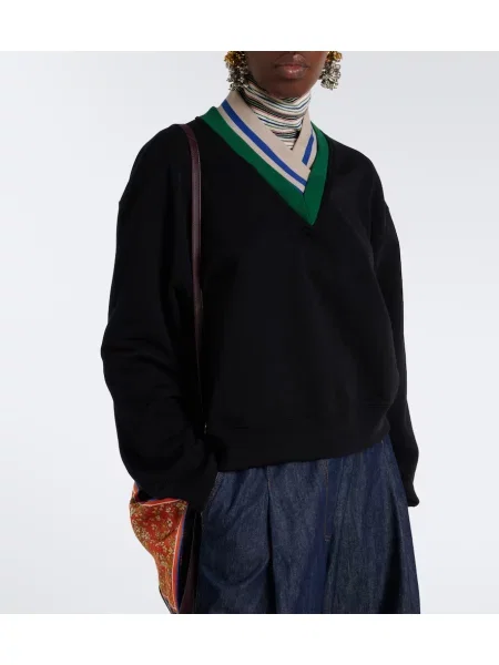 Hanorac Dries Van Noten din jerseu negru
