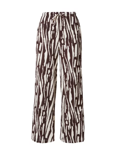 Hailys Pantaloni maro închis / murdar alb